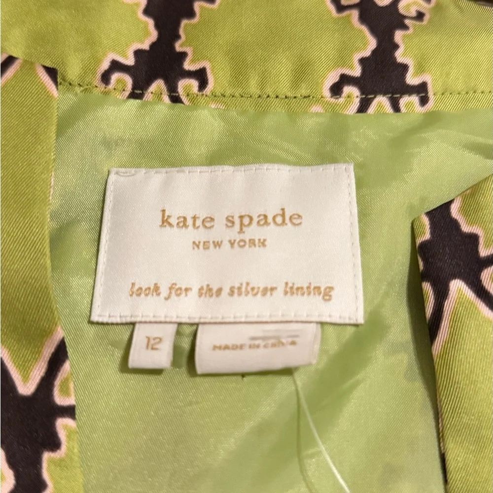 Kate Spade Chartreuse Vine Patterned Dress